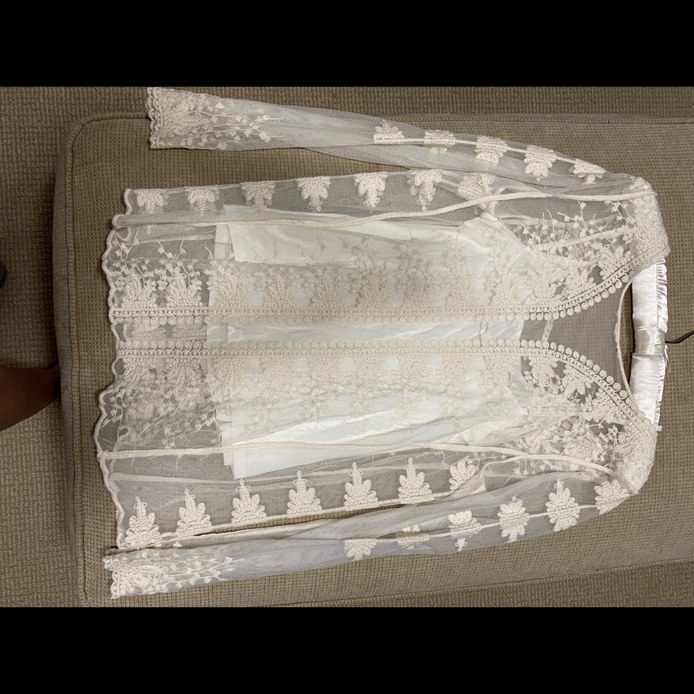 Sheer embroidered top with matching camisole